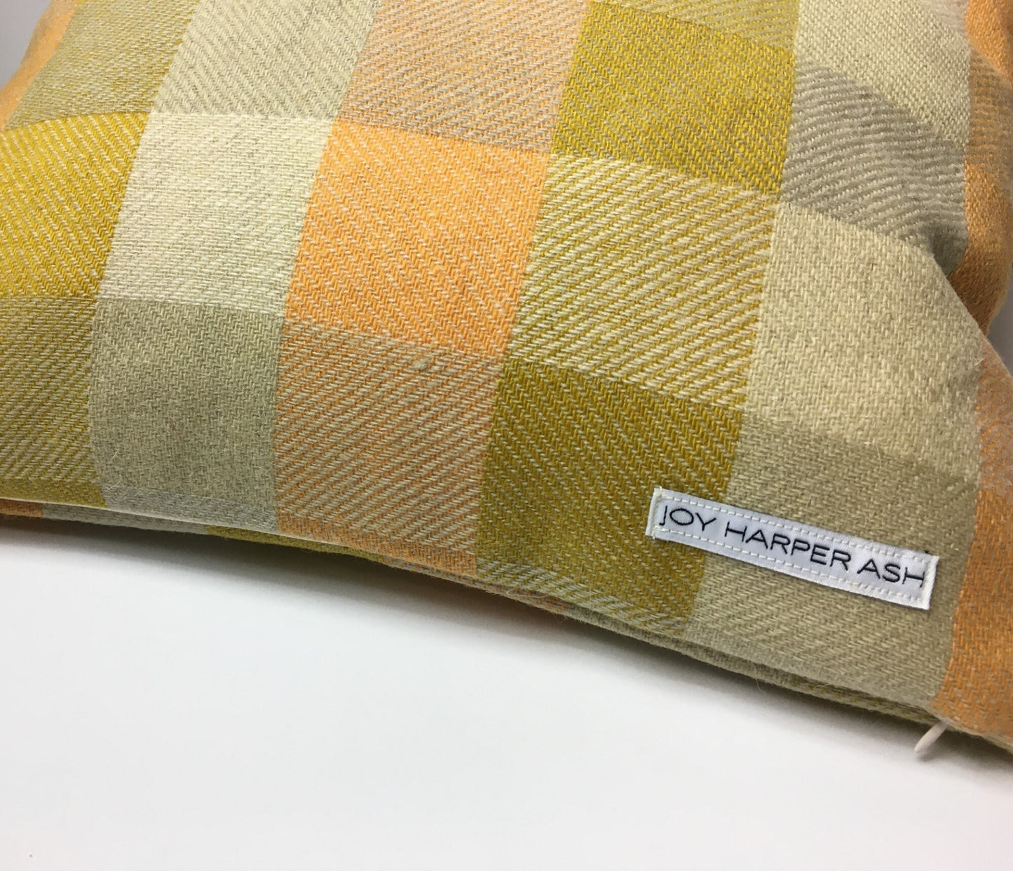 "Green Orange & Ivory Buffalo Check" | Pillow Cover