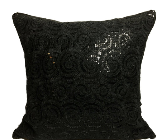 "Black Sequin" | Pillow Cover
