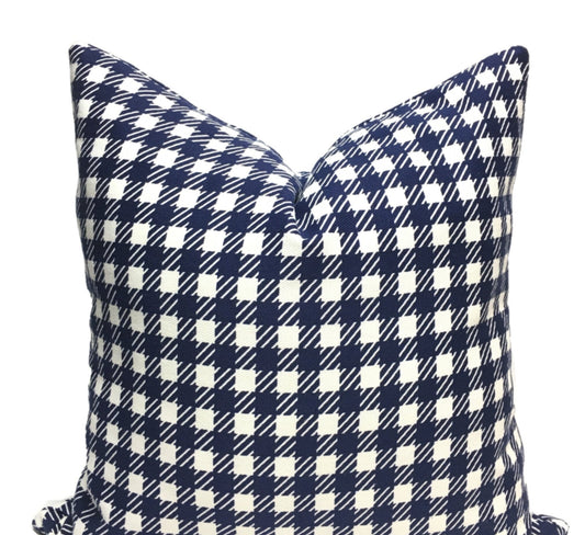 "Navy Gingham" | Pillow Cover