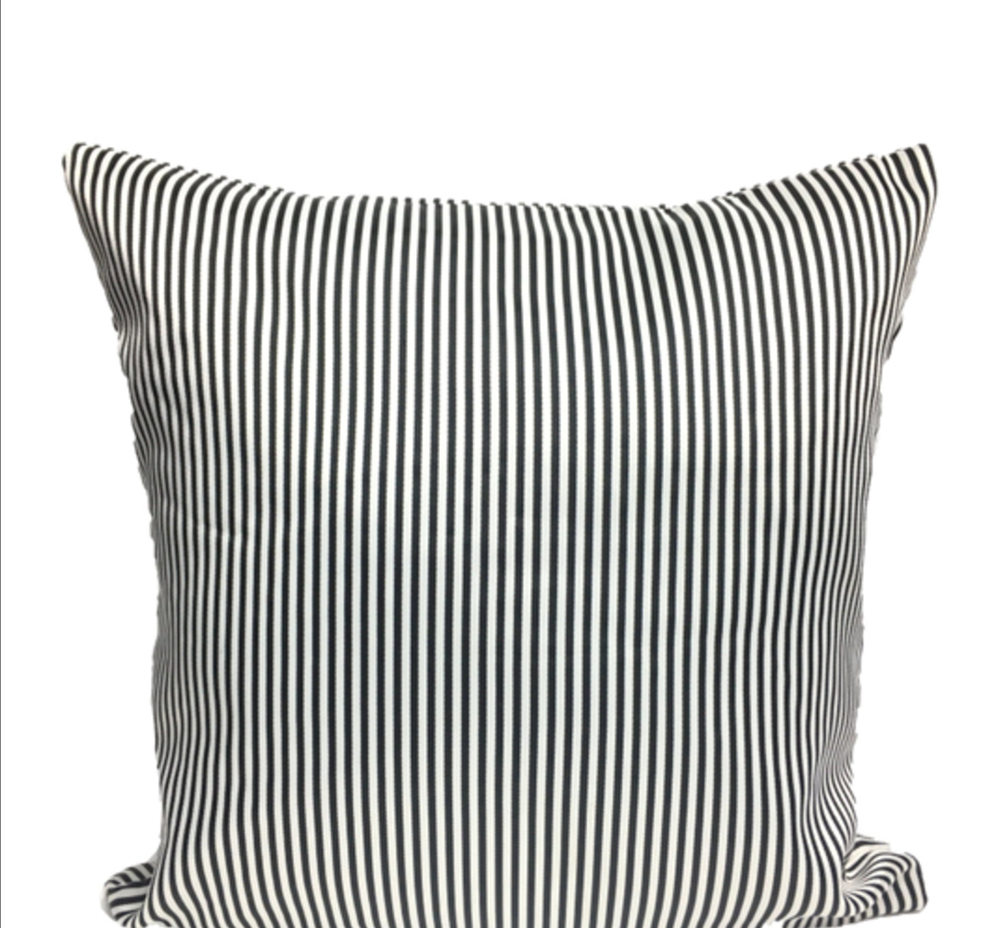 "Tiny Black & Ivory Stripes" | Pillow Cover