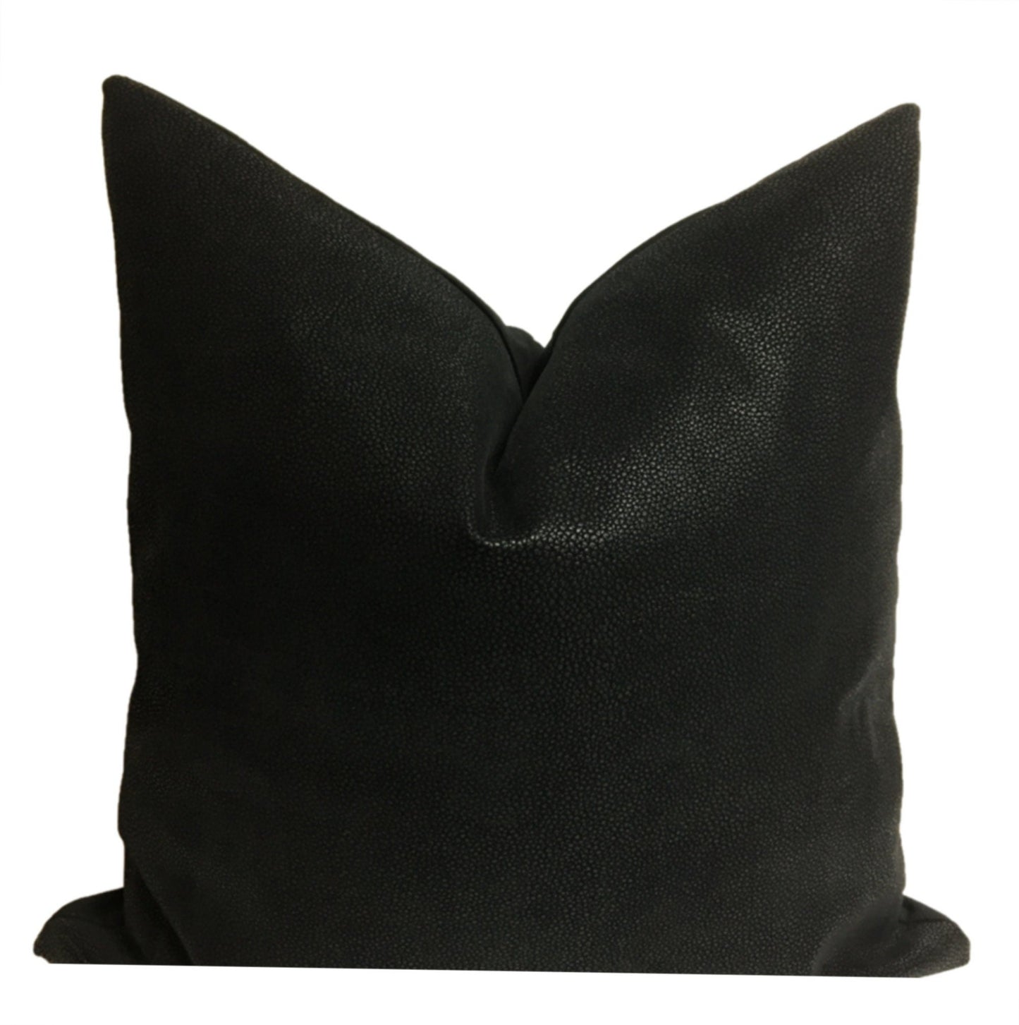 "Black Faux Leather" | Pillow Cover