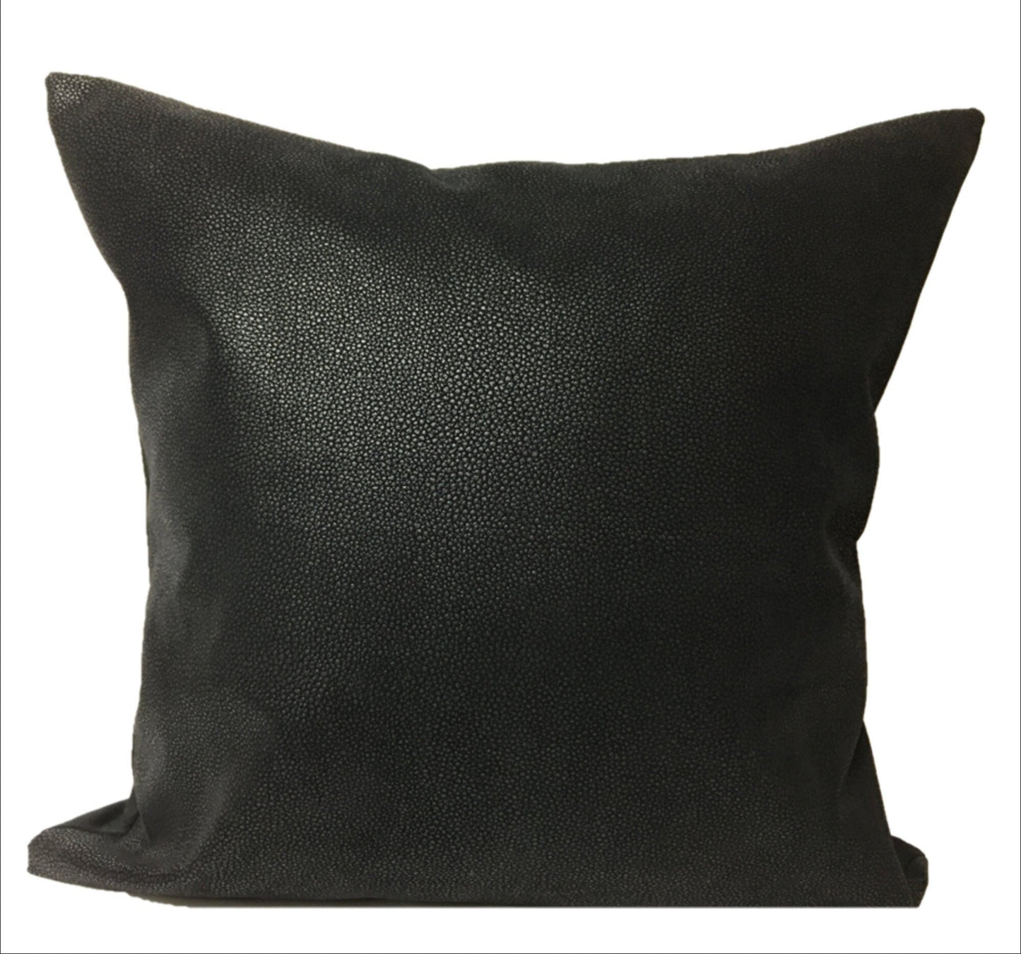 "Black Faux Leather" | Pillow Cover