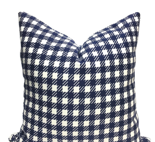 "Navy Gingham" | Pillow Cover